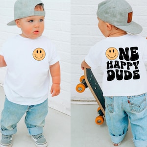 One Happy Dude T Shirt, Smiley Birthday Shirt, First Birthday Shirt, Birthday Boy Shirt, Toddler Birthday, Toddler Shirts, Kids Shirts