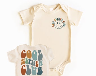 Cool Nephew Club Body de bebé, Body de bebé, Anuncio de embarazo de tía, Traje de niño, Regalo de baby shower, Regalos de bebé, Regalo para sobrino