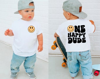 One Happy Dude T Shirt, Smiley Birthday Shirt, First Birthday Shirt, Birthday Boy Shirt, Toddler Birthday, Toddler Shirts, Kids Shirts