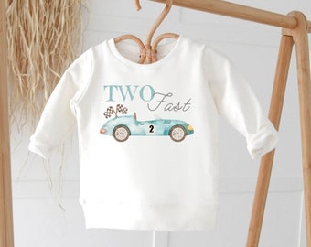 Two Fast Birthday Sweatshirt, Race Car Birthday, Second Birthday Shirt, Birthday Boy Shirt, 2nd Birthday, Toddler Sweatshirt, Birthday Boy