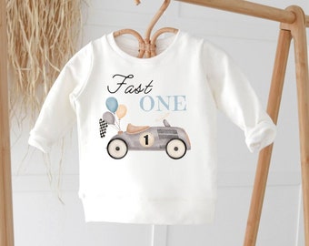 Sudadera rápida de un cumpleaños, camisa de primer cumpleaños, camisa de cumpleaños de coche de carreras, sudadera de cumpleañero, camisa de primer cumpleaños, camisa de cumpleaños