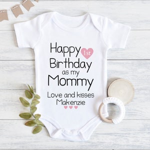 Happy Birthday Mommy Baby Bodysuit, Mommy Birthday Baby Bodysuit, Baby Girl Outfit, Mom Gift From Baby, Mom And Daughter, Baby Girl Clothes