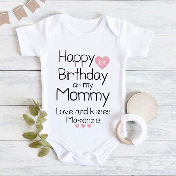 Happy Birthday Mommy Baby Bodysuit, Mommy Birthday Baby Bodysuit, Baby Girl Outfit, Mom Gift From Baby, Mom And Daughter, Baby Girl Clothes