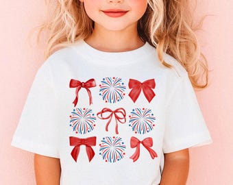 Coquette Fireworks Toddler Shirt, Fourth Of July Kids Shirt, Toddler 4th Of July Shirt, Toddler Shirts, Kids Tees, Girl 4th Of July Tee