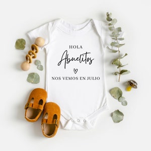 Hola Abuelitos Baby Bodysuit, Baby Bodysuit, Spanish Pregnancy Announcement, Grandparents Pregnancy Announcement, Futuros Abuelitos