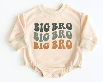 Big Bro Bubble Romper Sweatshirt, Baby Bodysuit, Big Brother Tee, Big Brother To Be, Pregnancy Announcement, Baby Boy Outfit, Bubble Romper