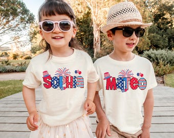 Personalized Name 4th Of July Shirt, Fourth Of July Kids Shirt, Toddler 4th Of July Shirt, Toddler Shirts, Kids Tees, Custom 4th Of July Tee