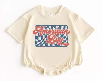 American Boy T Shirt Bubble Romper, 4th Of July Baby Shirt, Fourth Of July Baby Outfit, Boy 4th Of July Tee, Fourth Of July Baby Romper