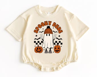 Spooky Dude T Shirt Bubble Romper, Halloween Baby Outfit, Halloween Baby Shirt, Baby Halloween Costume, Baby Bodysuit, Baby Boy Outfit