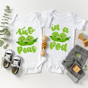 Two Peas In A Pod Twins Baby Bodysuit, Twins Baby Bodysuit, Twins Outfits, Twins Matching Outfits, Twins Pregnancy Announcement, Twins Gifts