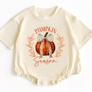 Pumpkin Season T Shirt Bubble Romper, Baby Girl Fall Outfit, Cute Fall Baby Clothes, Baby Bodysuit, Thanksgiving Baby Outfit