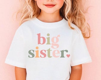 Camiseta de hermana mayor para bebé, camiseta de hermana mayor, futura hermana mayor, ascendida a hermana mayor, camisetas de hermana mayor, hermana mayor, camiseta de anuncio de embarazo