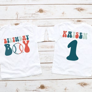 Baseball Birthday Baby Bodysuit, Baseball Birthday, Baby Bodysuit, First Birthday Outfit, Baseball Birthday Shirt, Birthday Boy Shirt image 2