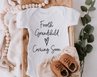 Body para bebé del cuarto nieto, anuncio de embarazo, atuendo para recién nacido, anuncio de embarazo para abuelos, regalo para futuros abuelos