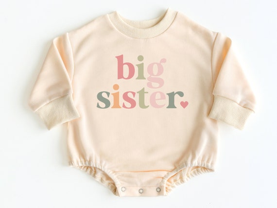 Big Sister Baby Bubble Romper Sweatshirt, Big Sister Gift, Baby Bodysuit, Baby Girl Outfit, Pregnancy Announcement, Bubble Romper, Baby Gift