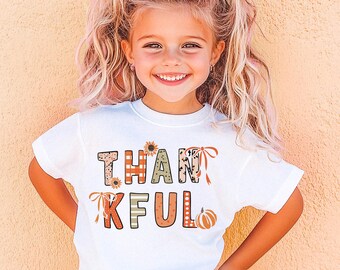 Thankful Toddler Shirt, Kids Thanksgiving Shirt, Toddler Thanksgiving Tee, Fall Kids Shirts, Toddler Fall Shirts, Thanksgiving Tee, Kids Tee