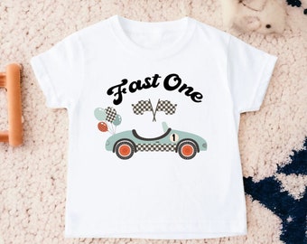Fast One Birthday Shirt, First Birthday Shirt, Race Car Birthday Shirt, Birthday Boy Shirt, First Birthday Shirt, Race Car Birthday