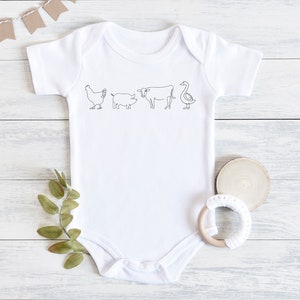 Farm Animal Baby Bodysuit, Baby Bodysuit, Farm Baby Shower, Country Baby Outfit, Baby Shower Gift, Cute Baby Clothes, Baby Gifts