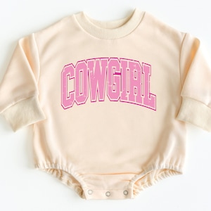 Cowgirl Bubble Romper Sweatshirt, Cowgirl Baby Outfit, Baby Bodysuit, Baby Girl Outfit, Baby Girl Gifts, Baby Shower Gift, Cowgirl Birthday