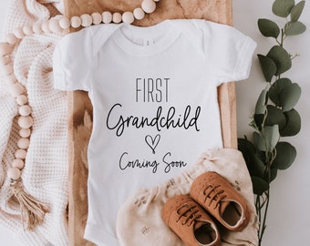 First Grandchild Baby bodysuit, First Grandchild Coming Soon, Pregnancy Announcement, Baby Announcement, Grandparents Pregnancy Announcement