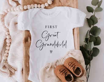 First Great Grandchild Baby Bodysuit, First Great Grandchild Announcement, Great Grandparents Pregnancy Announcement, Grandparents Reveal