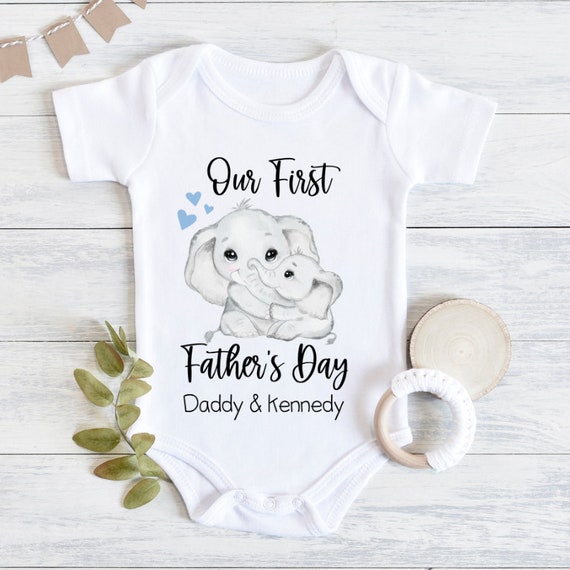 Our First Fathers Day Baby Bodysuit First Fathers Day Baby Etsy