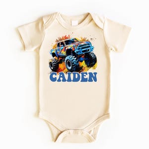 Monster Truck Baby Bodysuit, Custom Baby Outfit, Baby Boy Gift, Baby Shower Gift, Baby Boy Outfit, Baby Bodysuit, Cute Baby Clothes