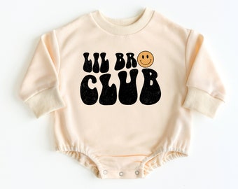 Lil Bro Bubble Romper Sweatshirt, Baby Bodysuit, Baby Announcement, Baby Boy Outfit, Little Brother Shirt, Pregnancy Announcement, Baby Gift