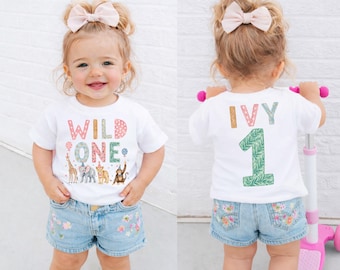 Wild One Birthday Shirt, Zoo Birthday Shirt, Safari Birthday Shirt, Toddler Birthday Shirt, First Birthday Shirt, Girl First Birthday Tee