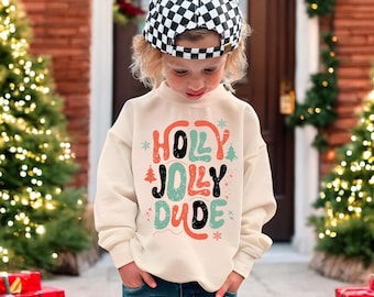 Jolly Dude Toddler Sweatshirt, Christmas Kids Sweatshirt, Toddler Christmas Sweatshirts, Cute Christmas Sweater, Kids Holiday Sweater