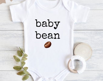 Baby Bean Bodysuit, Little Bean Baby Bodysuit, Pregnancy Announcement, Cute Baby Clothes, Coffee Baby Shower, Baby Announcement, Baby Reveal