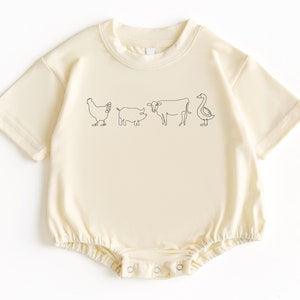 Farm Animal T Shirt Bubble Romper, Baby Bodysuit, Farm Baby Shower, Country Baby Outfit, Baby Shower Gift, Cute Baby Clothes, Baby Romper