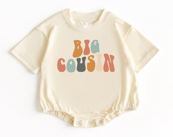 Big Cousin T Shirt Bubble Romper, Baby Bodysuit, Cousin Shirt, Baby Outfit, Pregnancy Announcement, Family Shirt, Big Cousin Gift