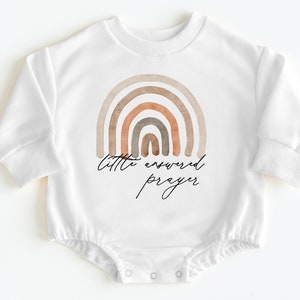 Little Answered Prayer Bubble Romper Sweatshirt, Baby Bodysuit, Pregnancy Announcement, Newborn Outfit, Baby Announcement, Baby Shower Gift