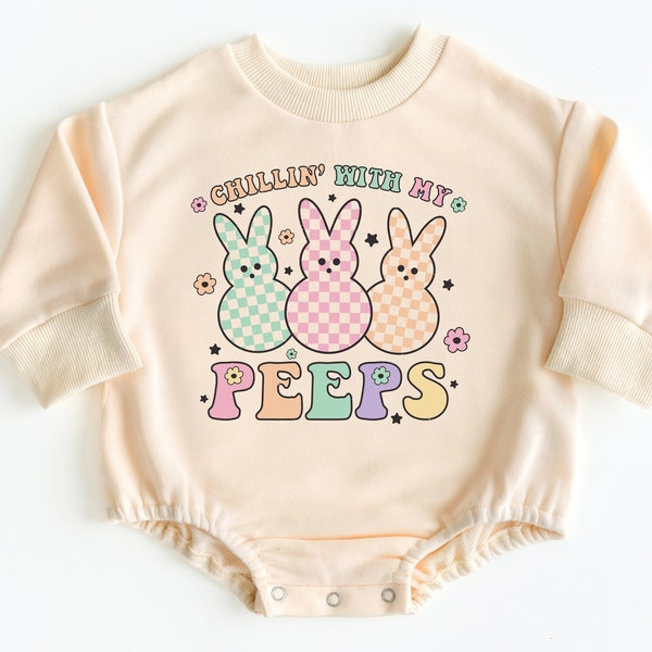 Easter Bunny Bubble Romper Sweatshirt, Easter Baby Outfit, Baby Girl Easter Outfit, Baby Bodysuit, Easter Baby Outfit, Easter Shirt
