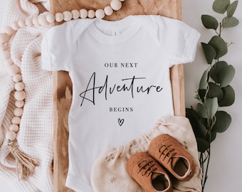 Our Next Adventure Baby Announcement, Baby Bodysuit, Pregnancy Announcement, Baby Reveal, We're Expecting, Baby Shower Gift, Baby Gifts