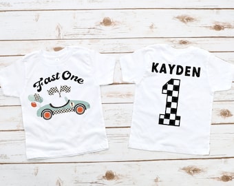 Fast One Birthday Shirt, First Birthday Shirt, Race Car Birthday Shirt, Birthday Boy Shirt, First Birthday Shirt, Race Car Birthday