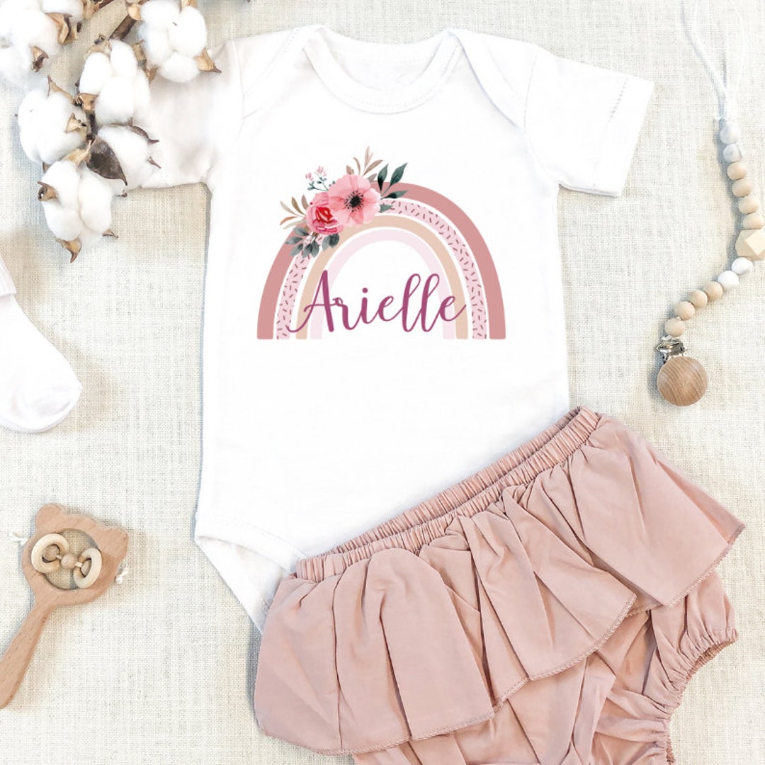 Personalized Rainbow Baby Girl Outfit Baby Girl Outfit Baby Etsy