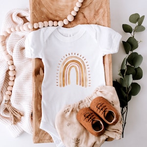 Boho Rainbow Baby Bodysuit, Rainbow Baby Outfit, Boho Baby Outfit, Brown Rainbow Baby Bodysuit, Baby Bodysuit, Baby Clothes, Baby One Piece