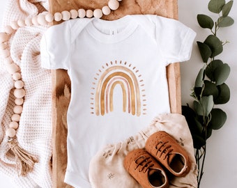 Boho Rainbow Baby Bodysuit, Rainbow Baby Outfit, Boho Baby Outfit, Brown Rainbow Baby Bodysuit, Baby Bodysuit, Baby Clothes, Baby One Piece