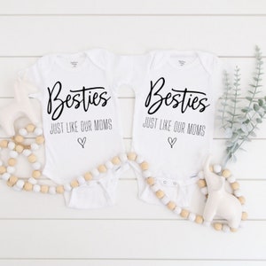 Besties Just Like Our Moms Baby Bodysuit, Matching Baby Outfits, Baby Bodysuit, Baby Best Friends Outfits, Baby Matching Outfits, Baby Gift