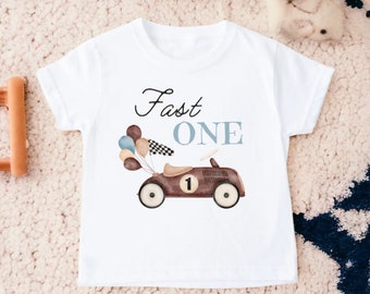 Fast One Birthday Shirt, First Birthday Shirt, Race Car Birthday Shirt, Birthday Boy Shirt, First Birthday Shirt, Race Car Birthday