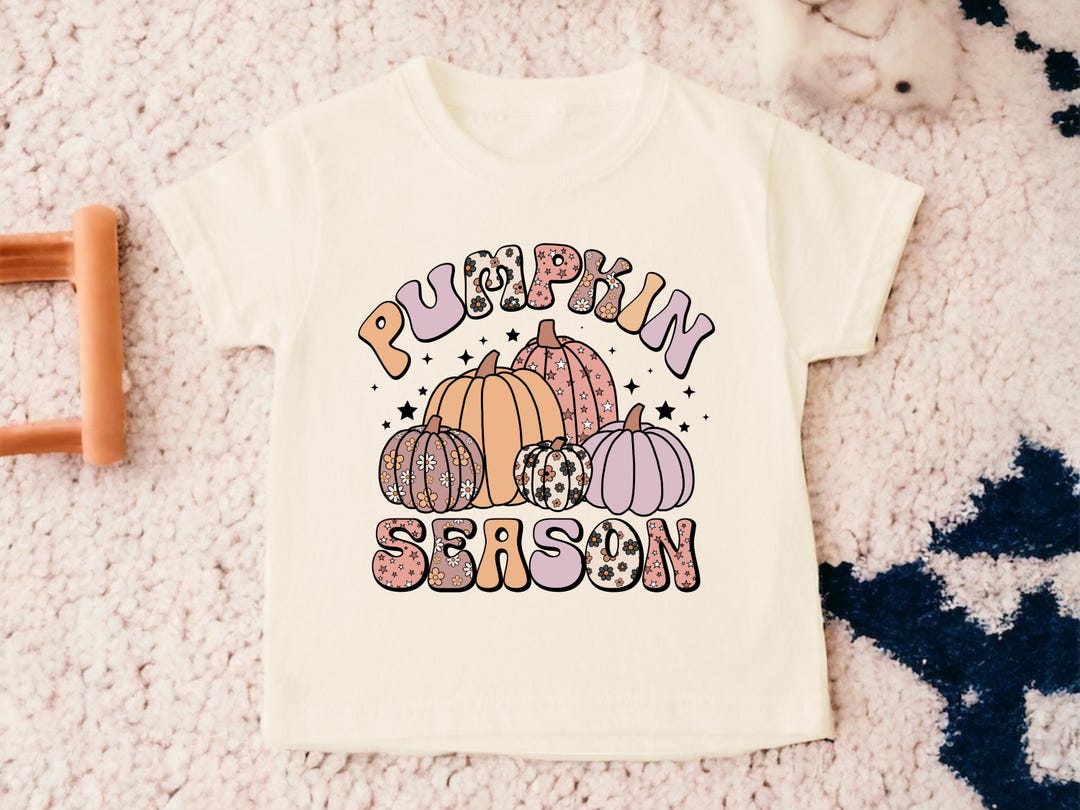 Kid Girl Cozy Cute Pumpkin Print Soft Polyester Round Neck Shirts main image 0