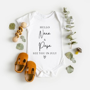 Hello Nana And Papa Baby Bodysuit, Grandparents Pregnancy Announcement, Grandparents To Be Gifts, Pregnancy Announcement, Baby Reveal