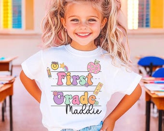 Personalized Back To School T Shirt, First Grade T Shirt, Back To School Shirt, Girl 1st Grade Tee, Kids School Shirts, Back To School Tee