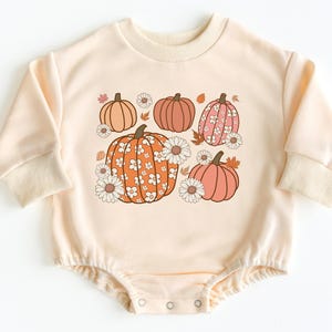 Pumpkin Bubble Romper Sweatshirt, Fall Baby Clothes, Thanksgiving Baby Outfit, Pumpkin Patch Baby Outfit, Baby Bodysuit, Fall Baby Outfit