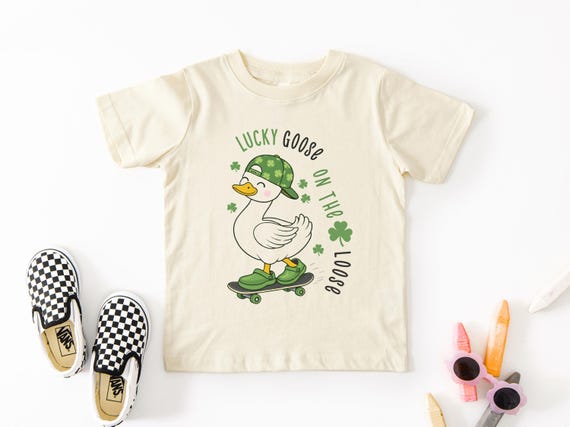 Lucky Goose T Shirt, Silly Goose Tee, Kids St. Patrick's Day T Shirt, Toddler St. Patrick's Tee, Boy St. Patrick's Day Tee, Goose T Shirt