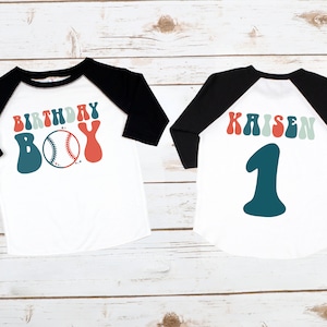 Baseball Birthday Baby Bodysuit, Baseball Birthday, Baby Bodysuit, First Birthday Outfit, Baseball Birthday Shirt, Birthday Boy Shirt image 3