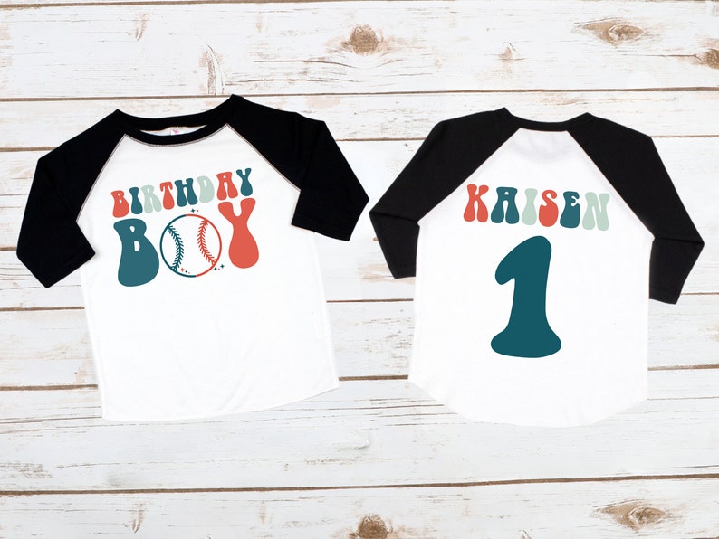 Baseball Birthday Baby Bodysuit, Baseball Birthday, Baby Bodysuit, First Birthday Outfit, Baseball Birthday Shirt, Birthday Boy Shirt image 3