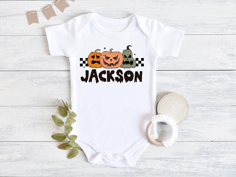 Spooky Pumpkin Toddler Shirt, Boy Halloween Shirt, Custom Name
